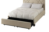 Vienne Nailhead Upholstered Full Platform Storage Bed in Powder by Modus Furniture at Eve Furniture