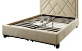 Vienne Nailhead Upholstered Full Platform Storage Bed in Powder by Modus Furniture at Eve Furniture