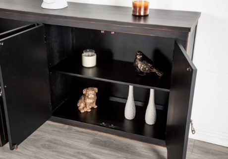 Viggo Weathered Black 4Door Cabinet by Furniture of America at Eve Furniture