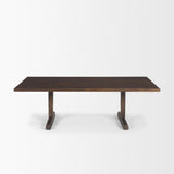 Viktor 55"L Dark Brown Solid Wood Coffee Table by Mercana at Eve Furniture