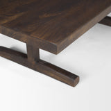 Viktor 55"L Dark Brown Solid Wood Coffee Table by Mercana at Eve Furniture