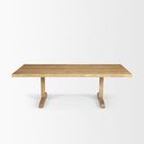 Viktor 55"L Light Brown Solid Wood Coffee Table by Mercana at Eve Furniture