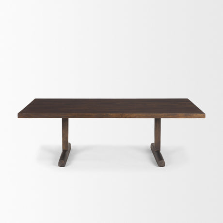 Viktor Dark Brown Solid Wood Coffee Table by Mercana at Eve Furniture