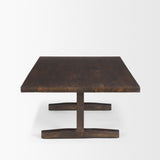 Viktor Dark Brown Solid Wood Coffee Table by Mercana at Eve Furniture