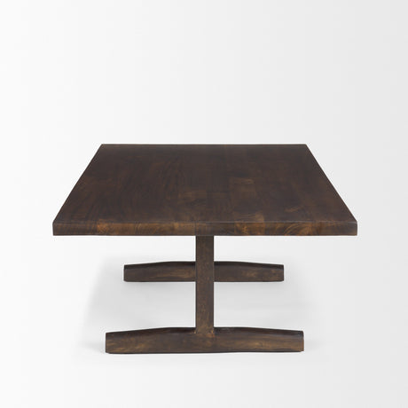 Viktor Dark Brown Solid Wood Coffee Table by Mercana at Eve Furniture