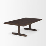 Viktor Dark Brown Solid Wood Coffee Table by Mercana at Eve Furniture