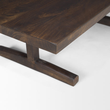 Viktor Dark Brown Solid Wood Coffee Table by Mercana at Eve Furniture