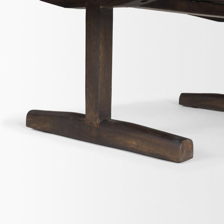 Viktor Dark Brown Solid Wood Coffee Table by Mercana at Eve Furniture