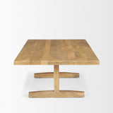 Viktor Light Brown Solid Wood Coffee Table by Mercana at Eve Furniture