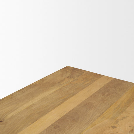 Viktor Light Brown Solid Wood Coffee Table by Mercana at Eve Furniture