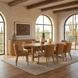 Viktor Light Brown Solid Wood Dining Table by Mercana at Eve Furniture