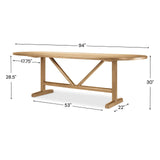 Viktor Light Brown Solid Wood Dining Table by Mercana at Eve Furniture