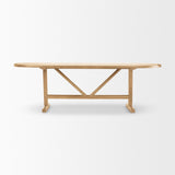 Viktor Light Brown Solid Wood Dining Table by Mercana at Eve Furniture