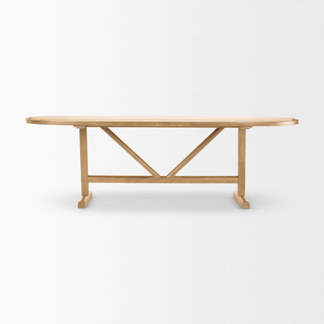 Viktor Light Brown Solid Wood Dining Table by Mercana at Eve Furniture