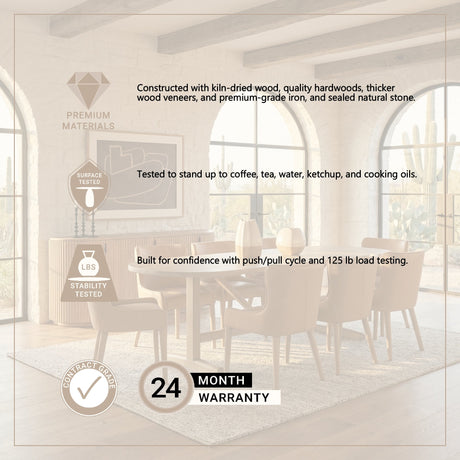 Viktor Light Brown Solid Wood Dining Table by Mercana at Eve Furniture
