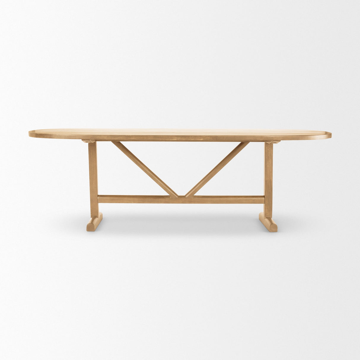 Viktor Light Brown Solid Wood Dining Table by Mercana at Eve Furniture