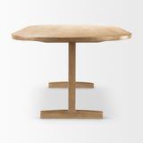 Viktor Light Brown Solid Wood Dining Table by Mercana at Eve Furniture
