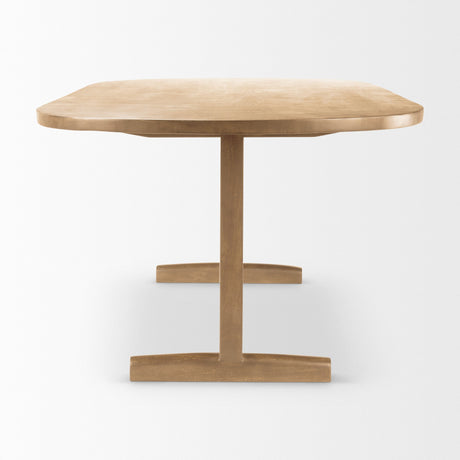 Viktor Light Brown Solid Wood Dining Table by Mercana at Eve Furniture