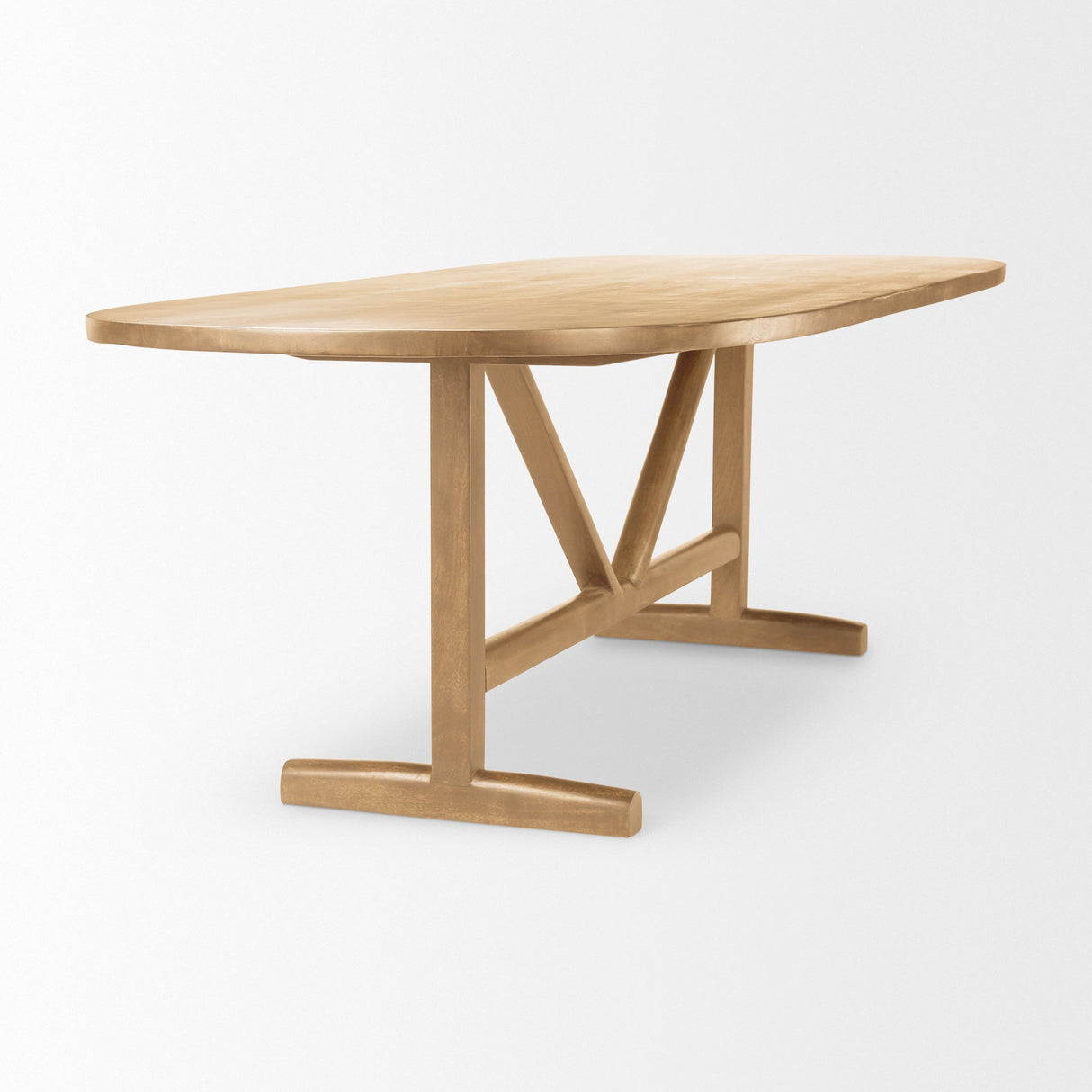 Viktor Light Brown Solid Wood Dining Table by Mercana at Eve Furniture