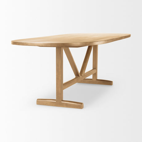 Viktor Light Brown Solid Wood Dining Table by Mercana at Eve Furniture