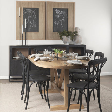 Viktor Light Brown Solid Wood Dining Table by Mercana at Eve Furniture