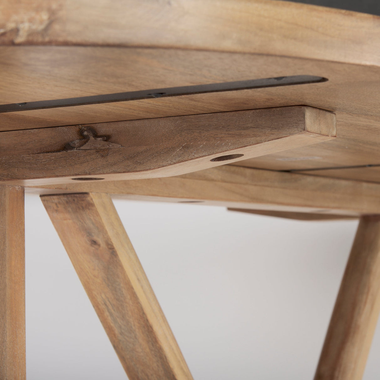 Viktor Light Brown Solid Wood Dining Table by Mercana at Eve Furniture