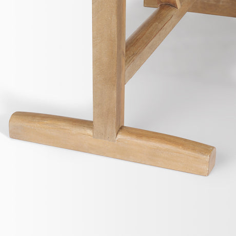 Viktor Light Brown Solid Wood Dining Table by Mercana at Eve Furniture