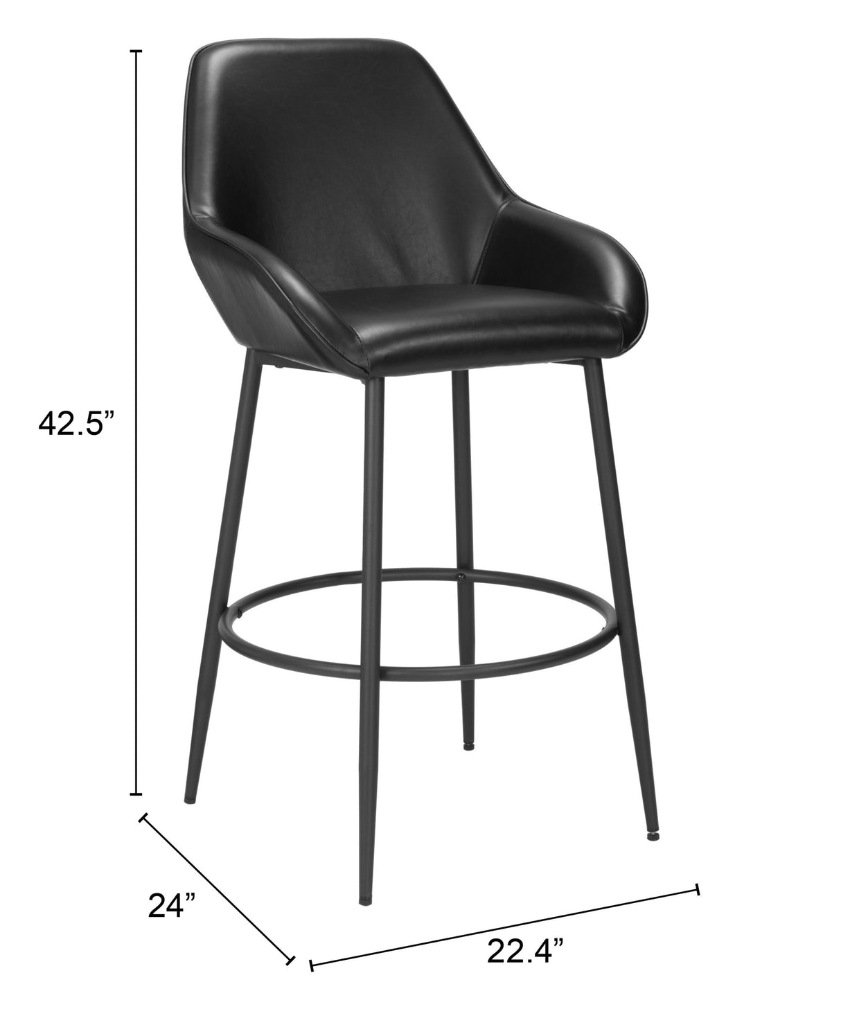 Vila Barstool Black by Zuomod at Eve Furniture