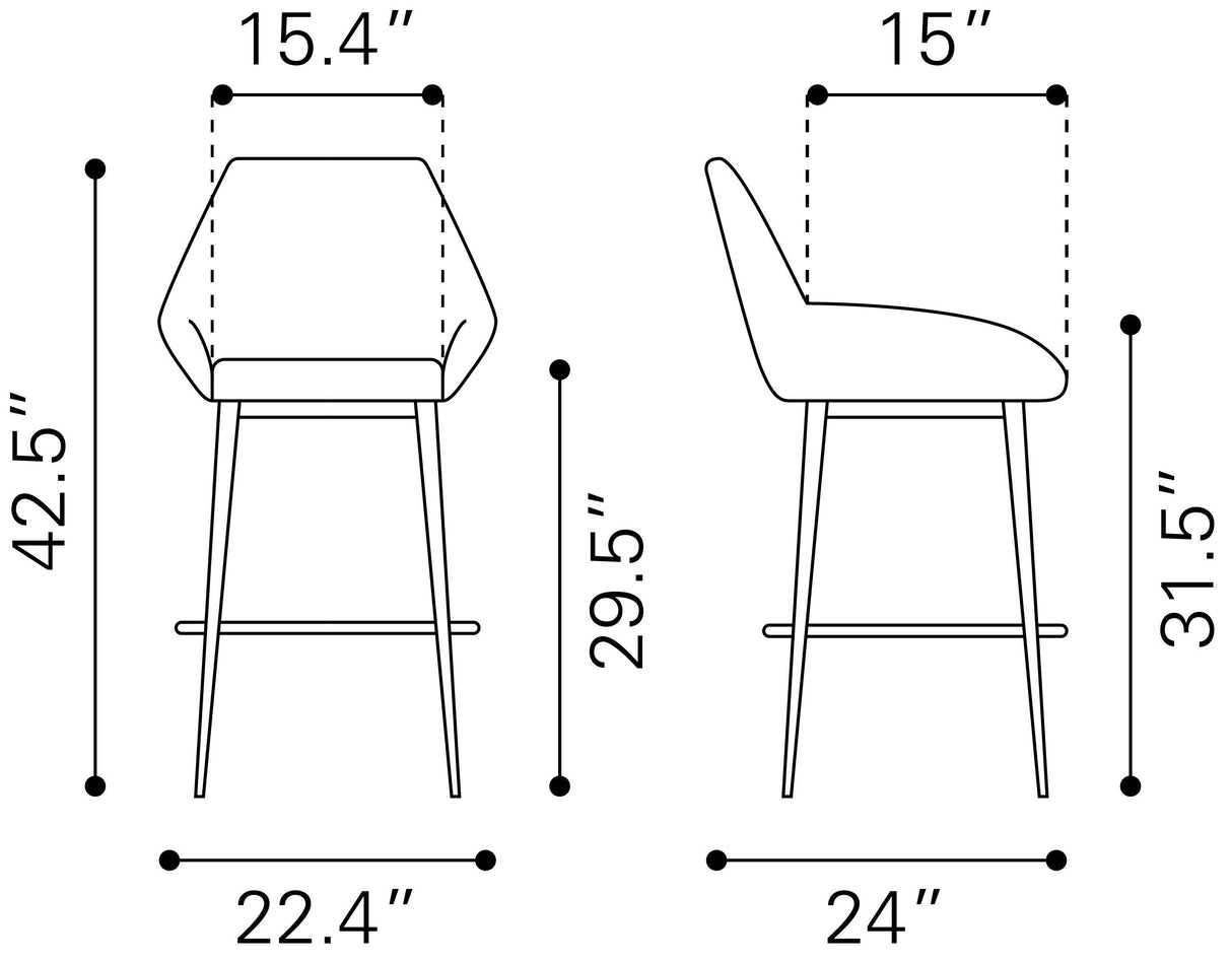Vila Barstool Black by Zuomod at Eve Furniture