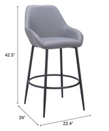 Vila Barstool Gray by Zuomod at Eve Furniture
