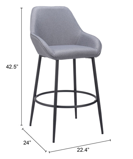 Vila Barstool Gray by Zuomod at Eve Furniture