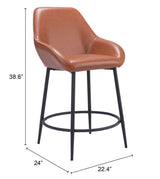 Vila Counter Stool Brown by Zuomod at Eve Furniture
