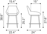 Vila Counter Stool Brown by Zuomod at Eve Furniture