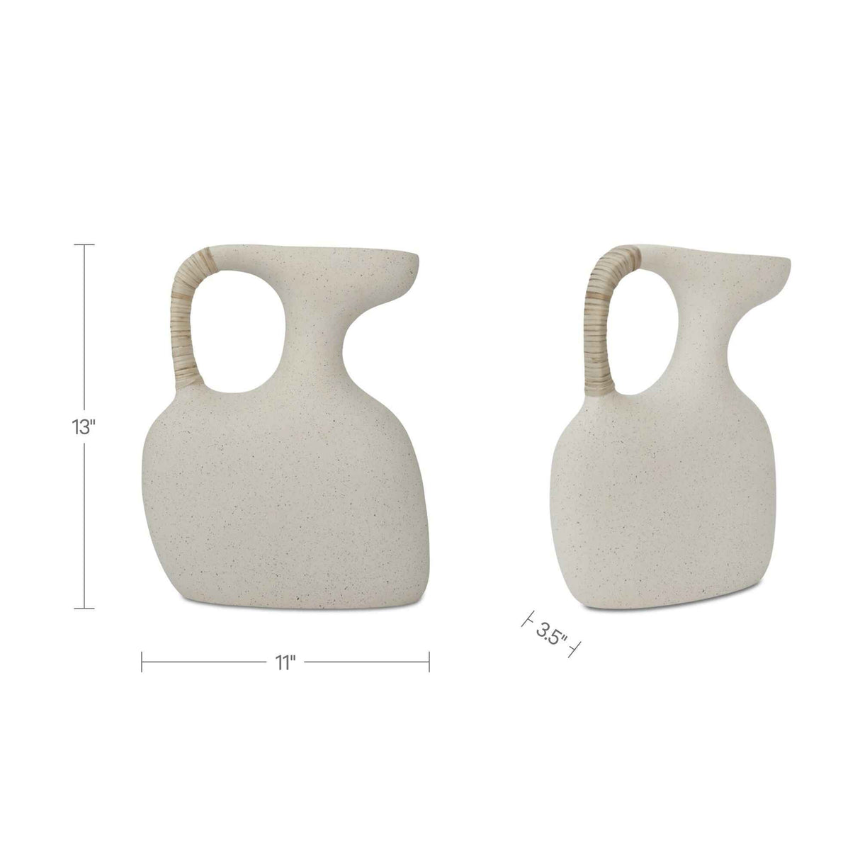 Vila Cream White 13-in Sculptural Vessel by Moe's Home at Eve Furniture