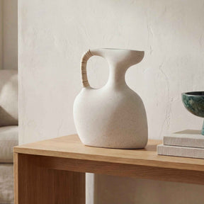 Vila Cream White 13-in Sculptural Vessel by Moe's Home at Eve Furniture