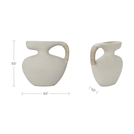 Vila Cream White 9.5-in Sculptural Vessel by MOES at Eve Furniture