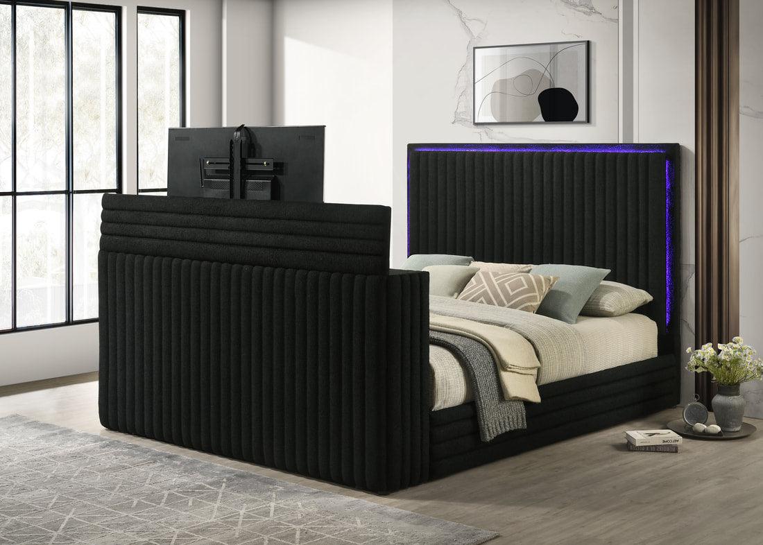 Villa Black Queen Platform Bed by Happy Homes at Eve Furniture