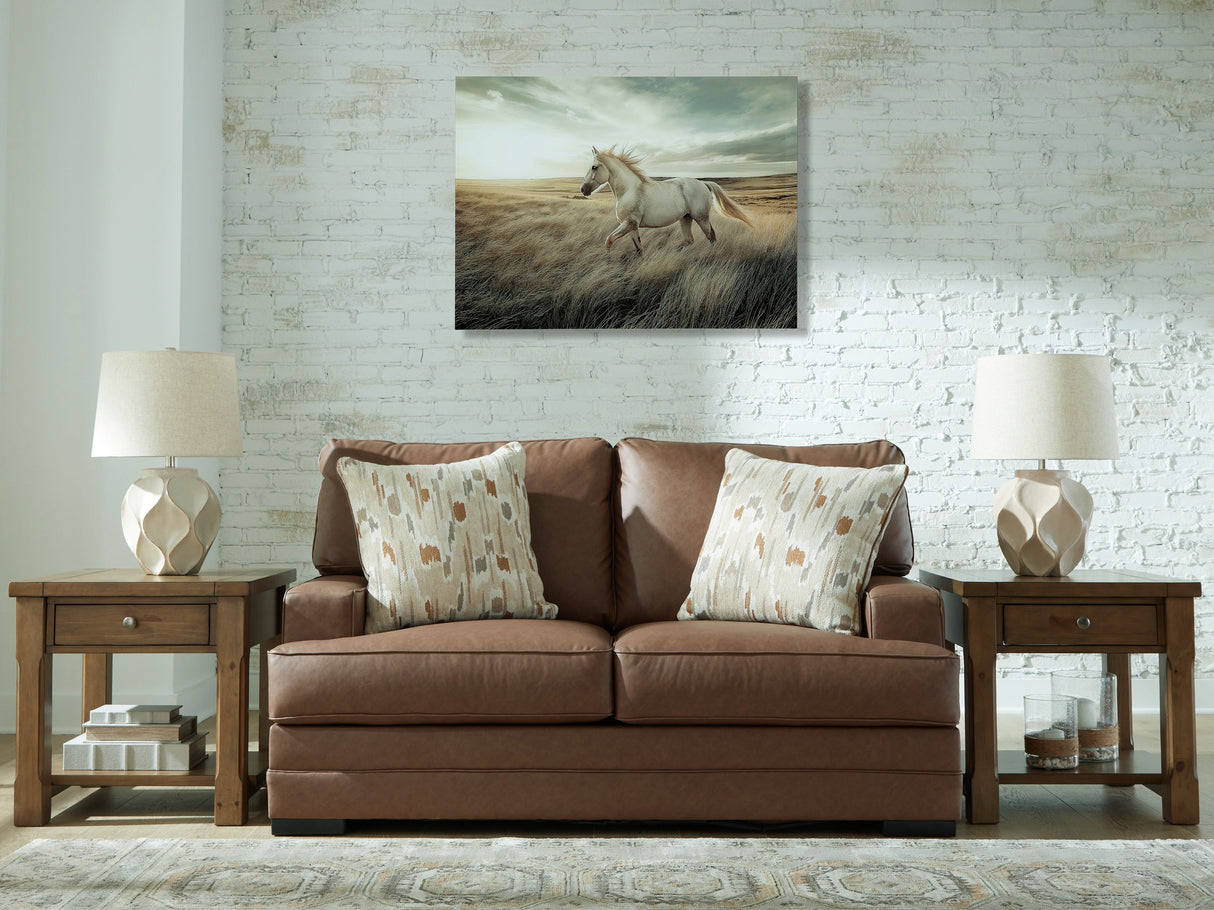 VillaCourt Caramel Loveseat by Ashley at Eve Furniture