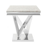 Villarsglane Beige/Chrome End Table by Furniture of America at Eve Furniture