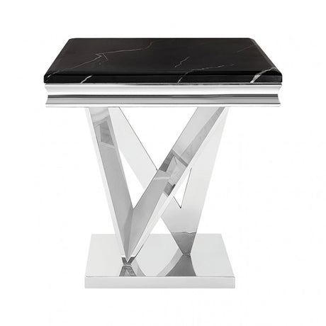 Villarsglane Black/Chrome End Table by Furniture of America at Eve Furniture