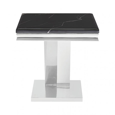 Villarsglane Black/Chrome End Table by Furniture of America at Eve Furniture