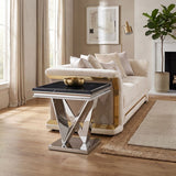 Villarsglane Black/Chrome End Table by Furniture of America at Eve Furniture