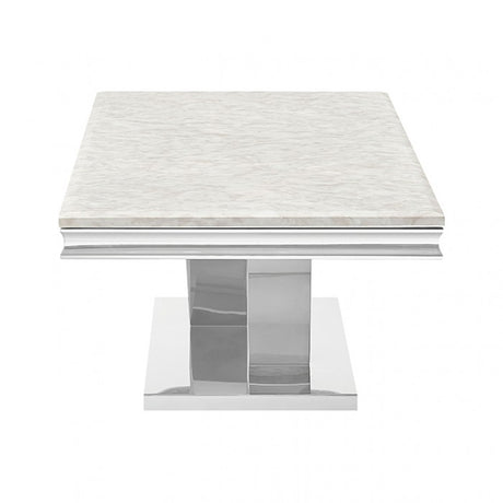 Villarsglane Chrome/Beige Coffee Table by Furniture of America at Eve Furniture