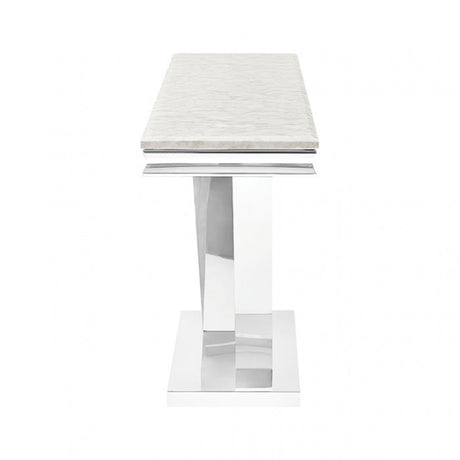 Villarsglane Chrome/Beige Sofa Table by Furniture of America at Eve Furniture