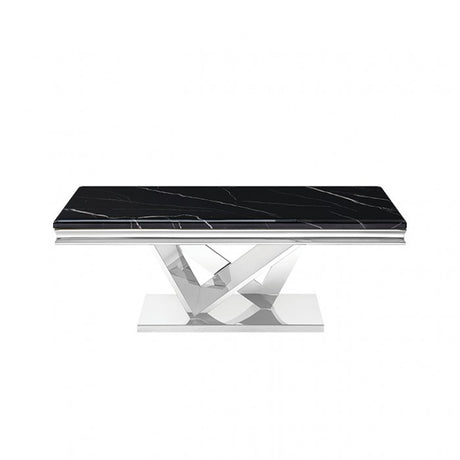 Villarsglane Chrome/Black Coffee Table by Furniture of America at Eve Furniture