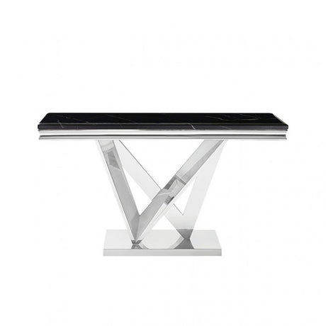 Villarsglane Chrome/Black Sofa Table by Furniture of America at Eve Furniture