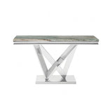 Villarsglane Chrome/Green Sofa Table by Furniture of America at Eve Furniture