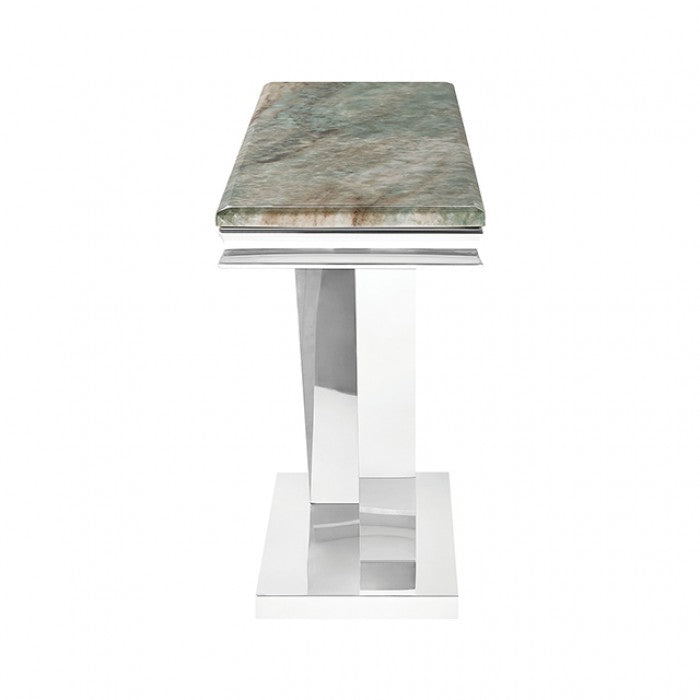 Villarsglane Chrome/Green Sofa Table by Furniture of America at Eve Furniture