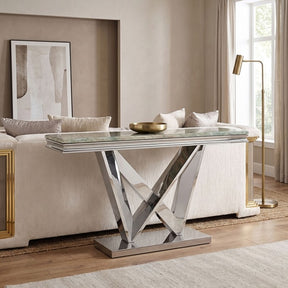 Villarsglane Chrome/Green Sofa Table by Furniture of America at Eve Furniture