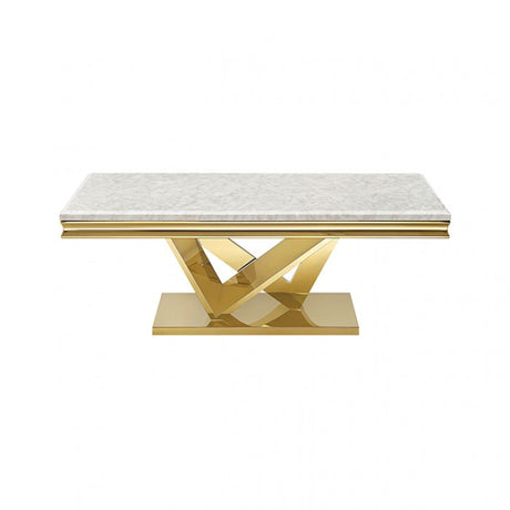 Villarsglane Gold/Beige Coffee Table by Furniture of America at Eve Furniture